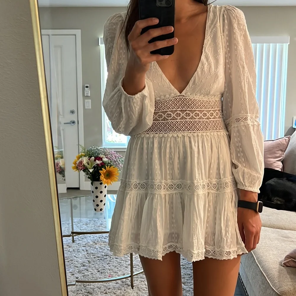 Free People White Lace dress size 2 - Picture 6 of 7